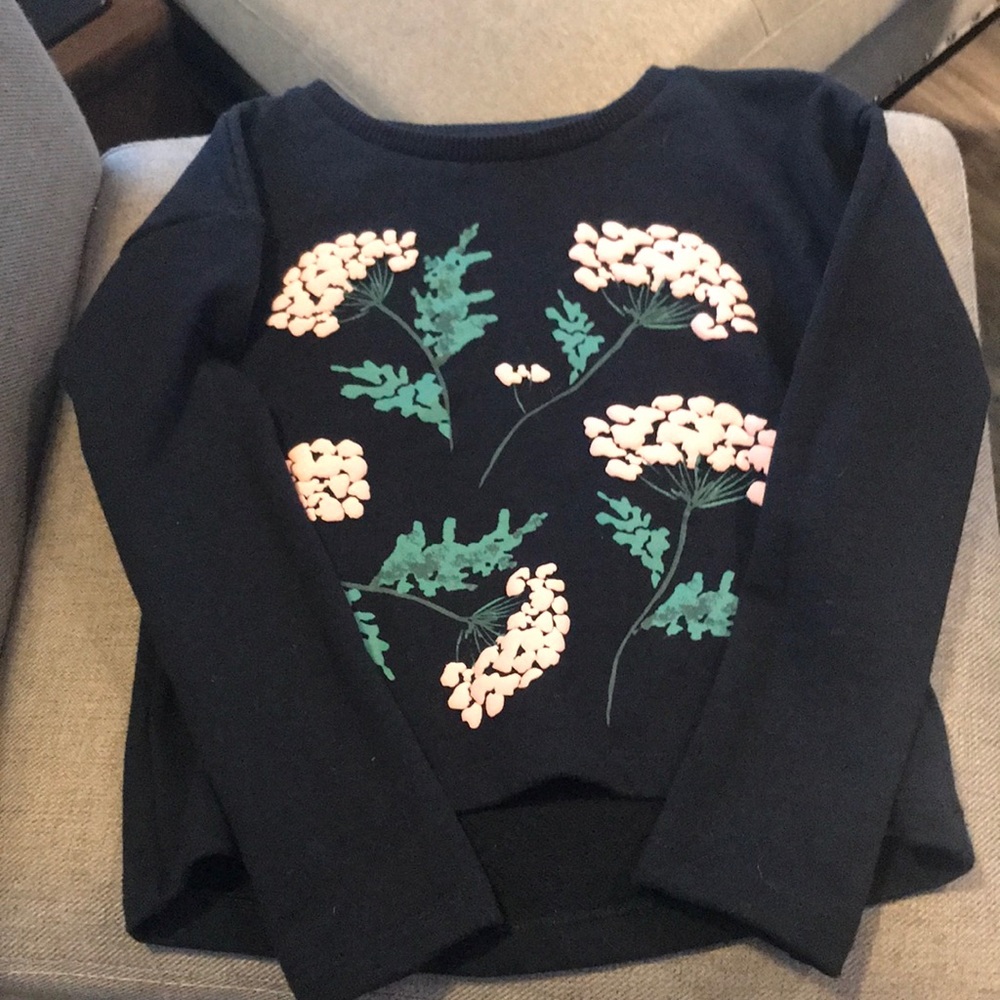 Joe Fresh navy flower sweatshirt size 6 BRAND NEW, NEVER WORN NWOT